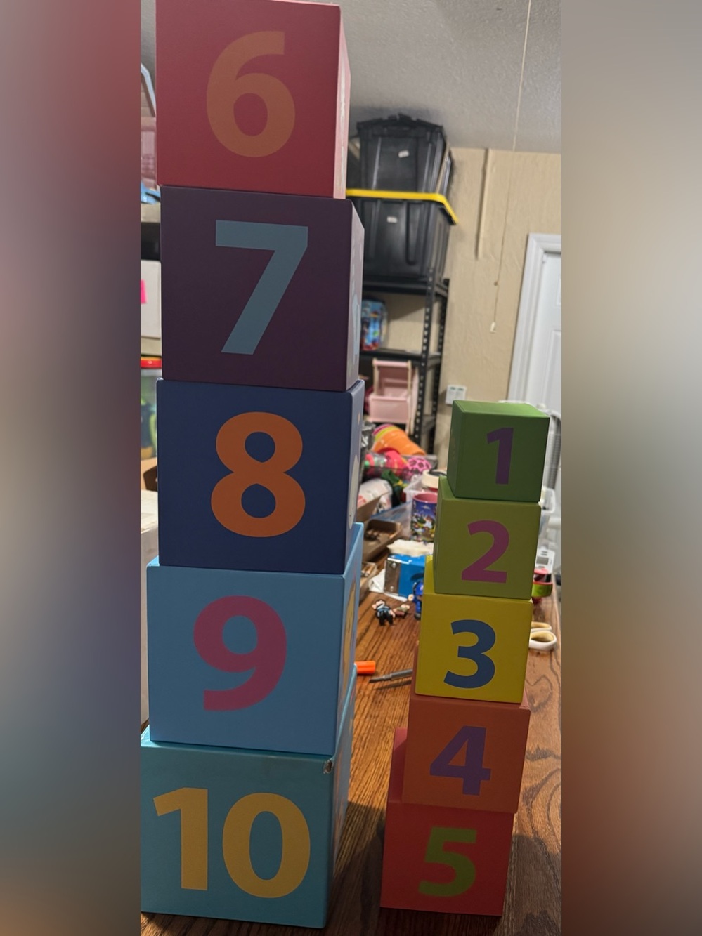 Stacking Number cardboard Blocks - Colorful Counting Toy